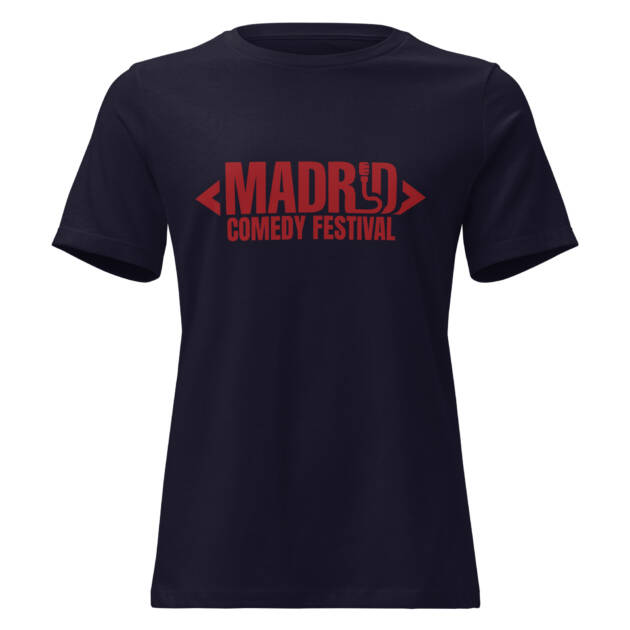 MICF women's relaxed T-shirt, navy, front view