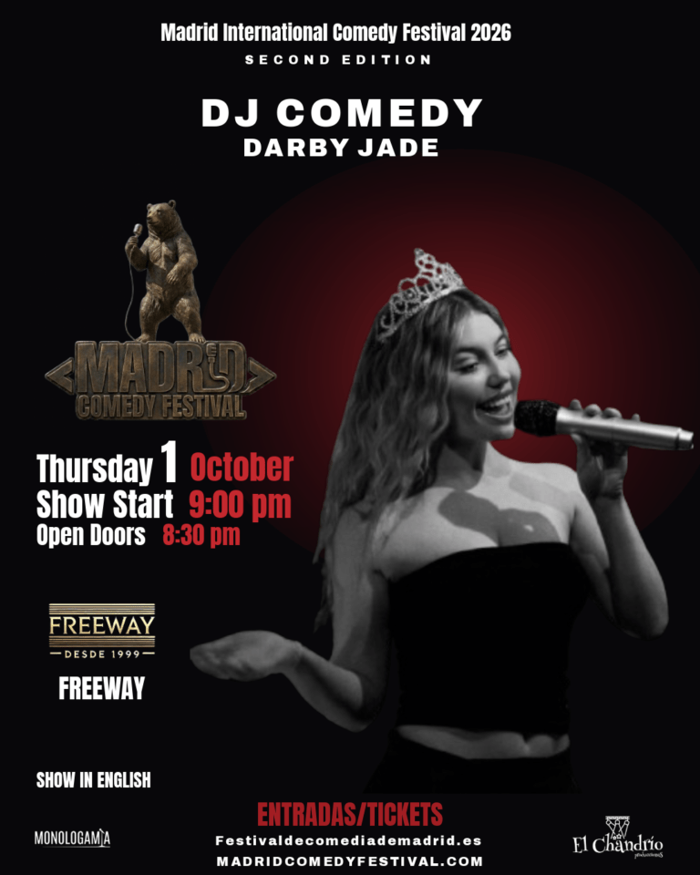 Cartel de DJ Comedy con Darby Jade