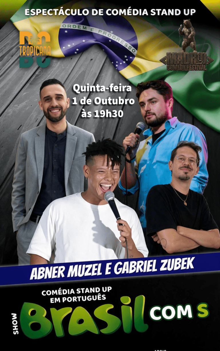 Cartel de Show Brasil com S con Abner Muzel y Gabriel Zubek